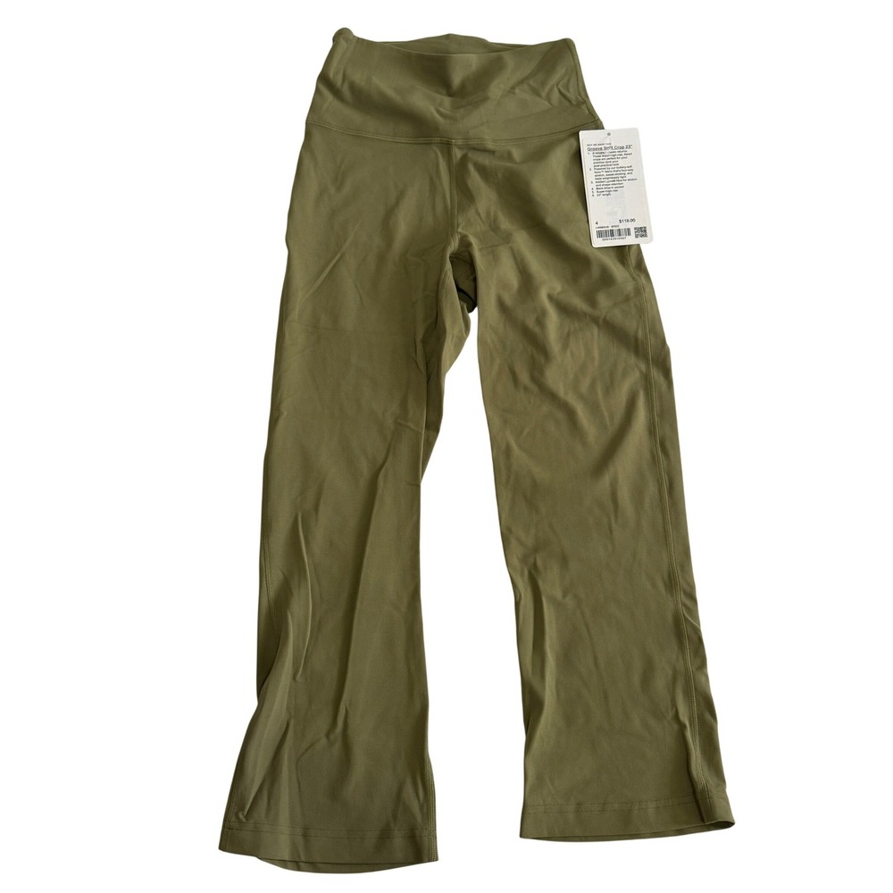 Lululemon Groove Super High Rise Flared Crop 23 Nulu Bronze Green LW6BZUS Size 4